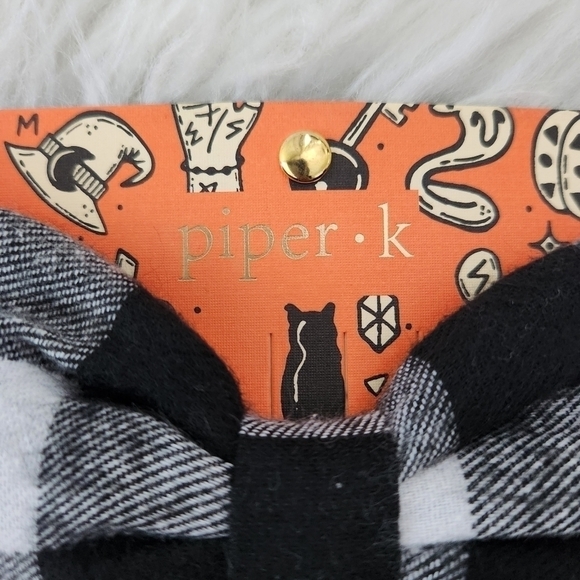 Piper K Halloween Bow Set. Plaid, Skeletons. New. - Picture 2 of 3